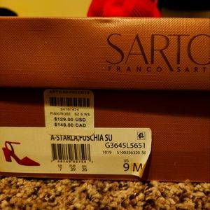 Franco Sarto Pink Suede Slingback Pumps